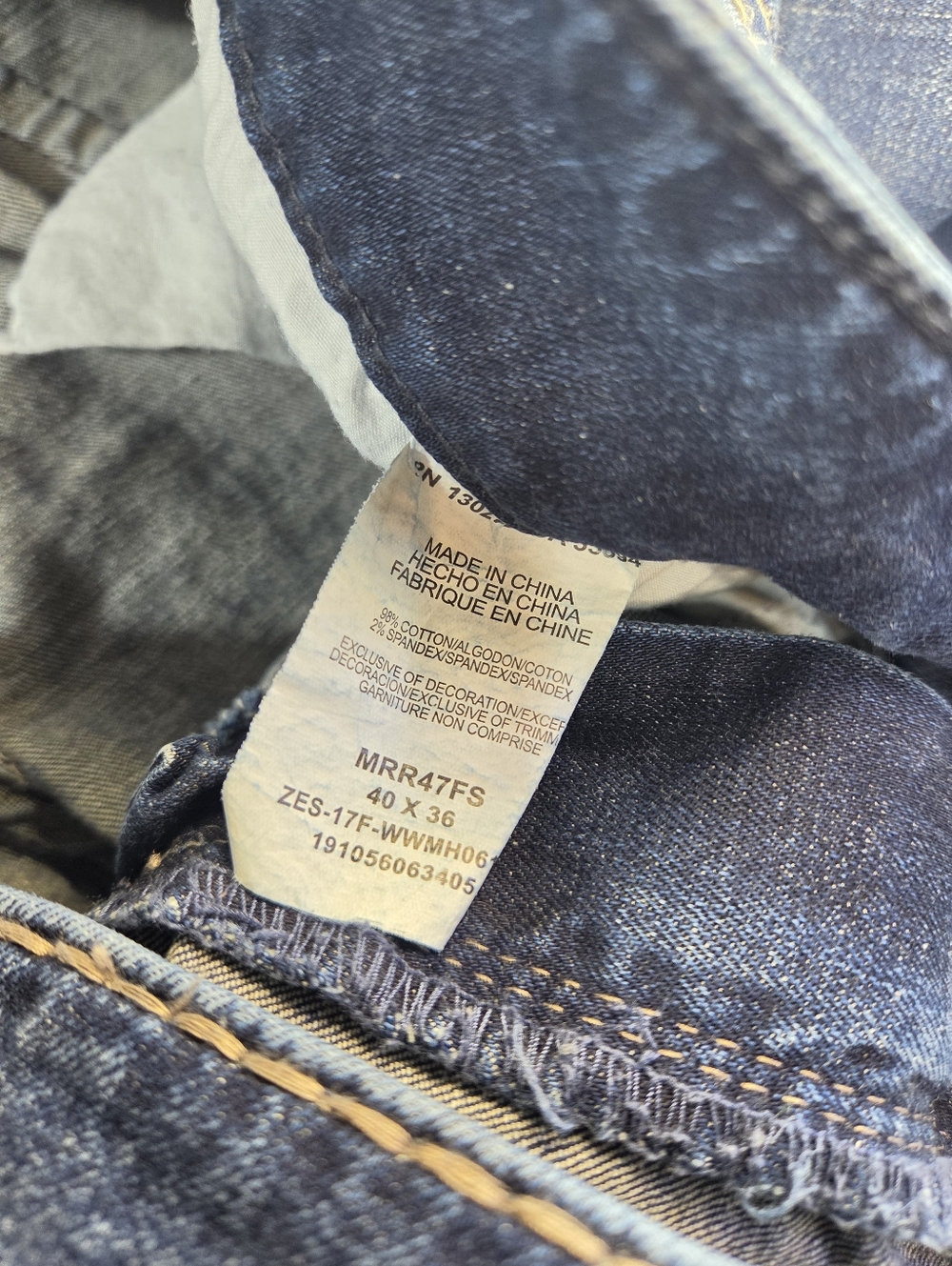 Rock 47 Wrangler Relaxed Boot Jeans 40x36 Dark Wash - Picture 5 of 7